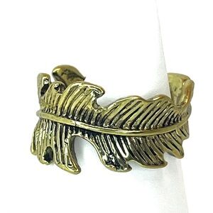 NEW Antique Bronze Feather Adjustable Ring